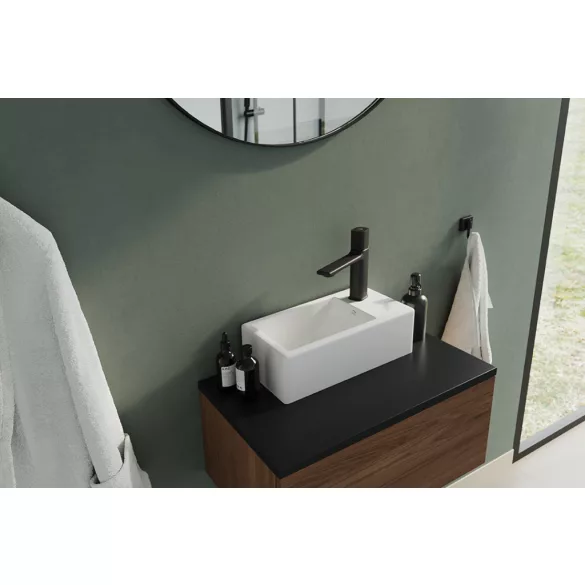 LAVEO KVADRATO kerámia mosdó, fehér, pultra vagy falra szerelhető (szerelvény kittel)