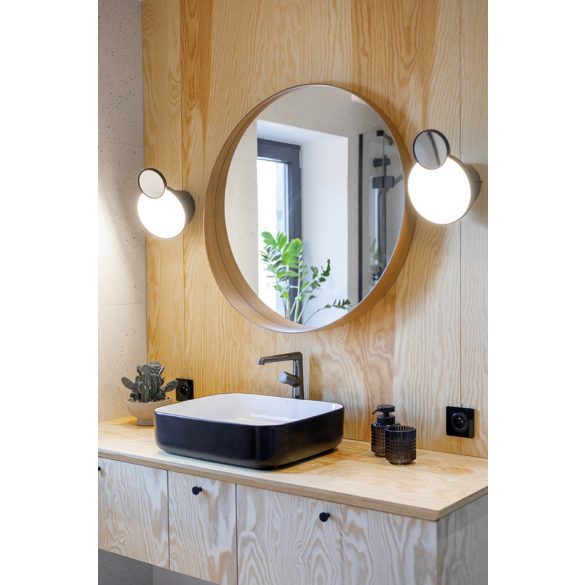 LAVEO MOGAMI szögletes kerámia mosdó túlfolyó nélkül, fehér/ matt fekete