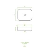 LAVEO MOGAMI szögletes kerámia mosdó túlfolyó nélkül, matt fekete